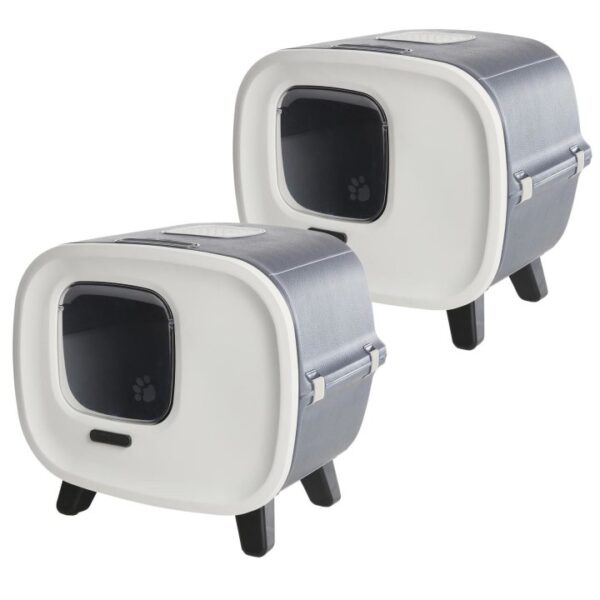 2er sparpack designer retro katzentoilette mit schwingklappe filter und schublade