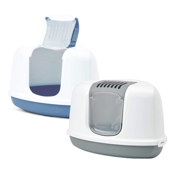 2er sparpack katzentoilette eck toilette nestor corner blau und grau