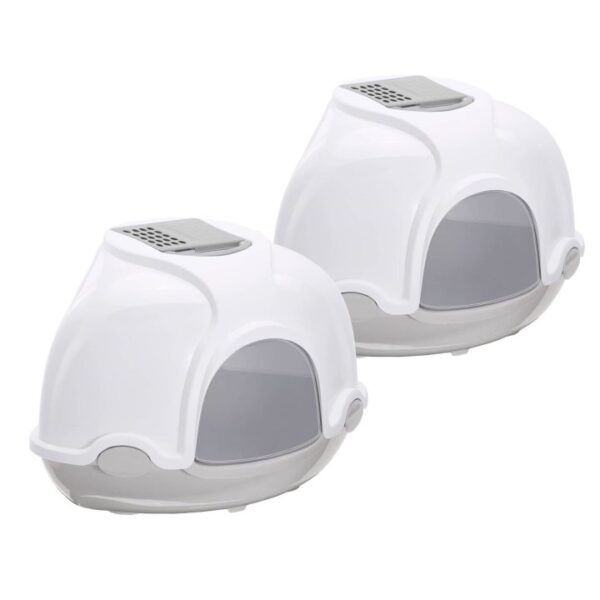 2er sparpack katzentoilette katzenklo ecktoilette mit haube