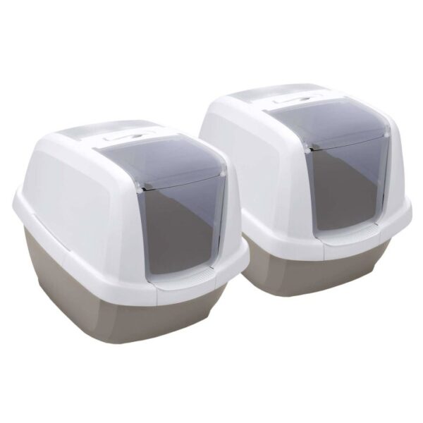 2er sparpack katzentoilette katzenklo haubentoilette weiss grau 65 x 475 x 47 cm