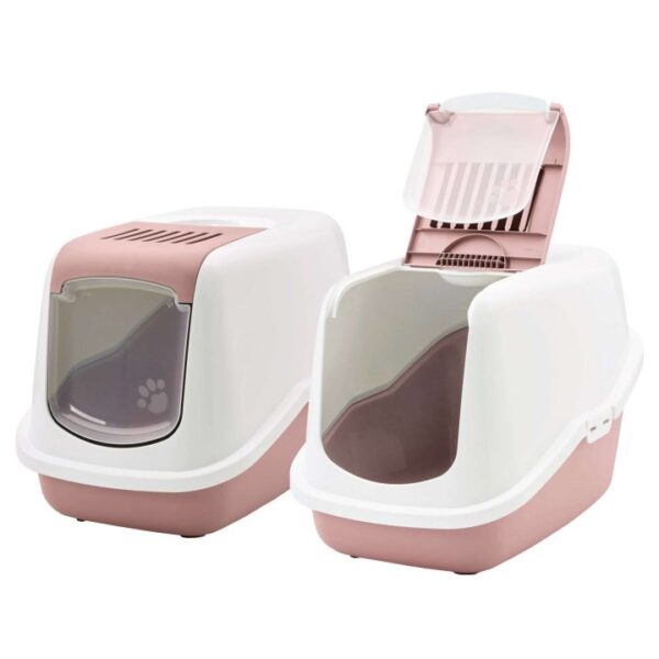 2er sparpack katzentoilette nestor katzenklo weiss rosa 56 x 39 x 385 cm