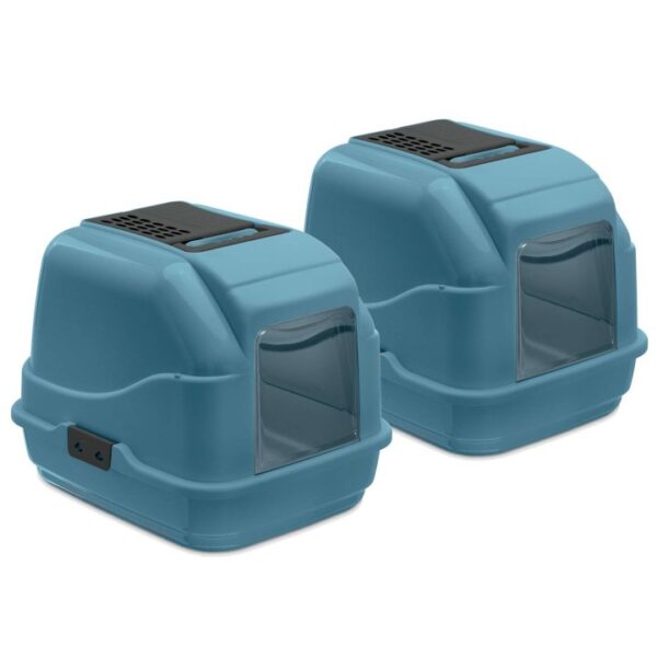 2er sparpack recycling katzentoilette katzenklo easy cat blau 50 x 40 x 40 cm