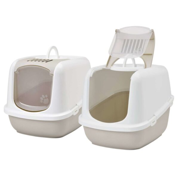 2er sparpack xxl katzentoilette nestor jumbo weiss beige 665 x 485 x 465 cm