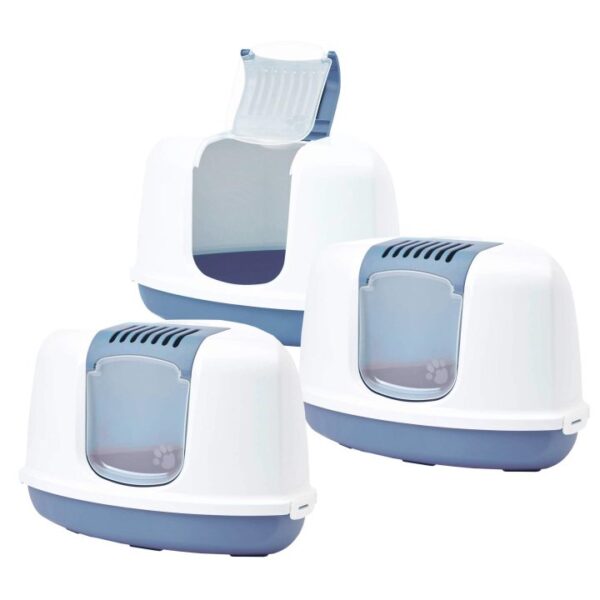 3er sparpack katzentoilette eck toilette nestor corner weiss blau