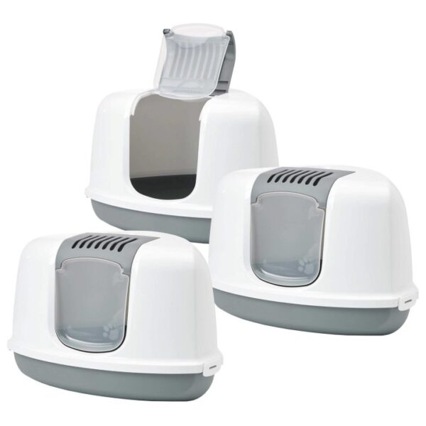 3er sparpack katzentoilette eck toilette nestor corner weiss grau