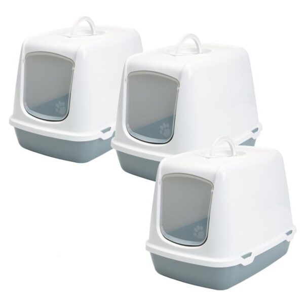 3er sparpack katzentoilette haubentoilette oscar 50 x 37 x 39 cm