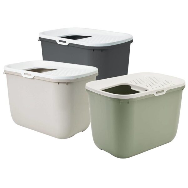 3er sparpack katzentoilette hop in einstieg von oben multicolor