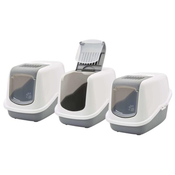 3er sparpack katzentoilette katzenklo haubentoilette nestor weiss grau