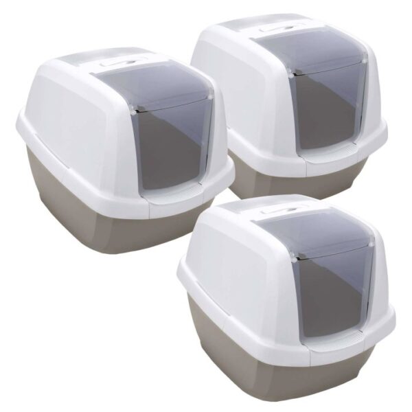 3er sparpack katzentoilette katzenklo haubentoilette weiss grau 65 x 475 x 47 cm