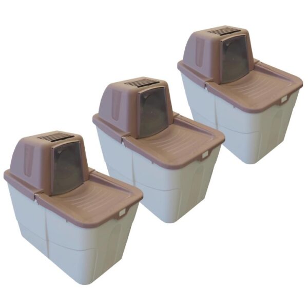 3er sparpack katzentoilette katzenklo sofia close mit einstieg von oben 3 x beere