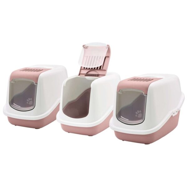 3er sparpack katzentoilette nestor haubentoilette weiss rosa