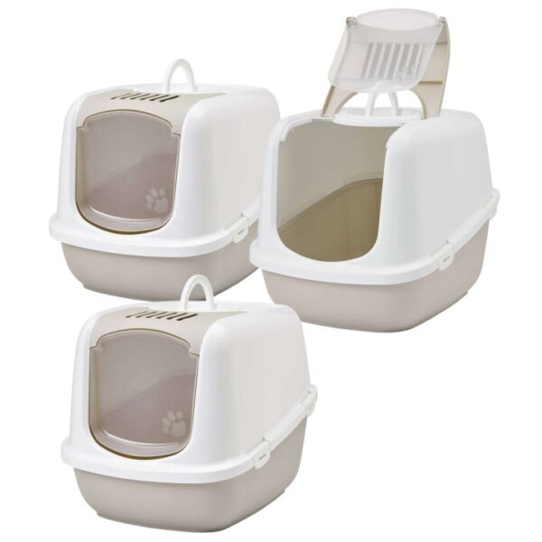 3er sparpack xxl katzentoilette nestor jumbo weiss beige