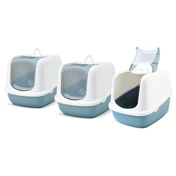 3er sparpack xxl katzentoilette nestor jumbo weiss blau 665 x 485 x 465 cm