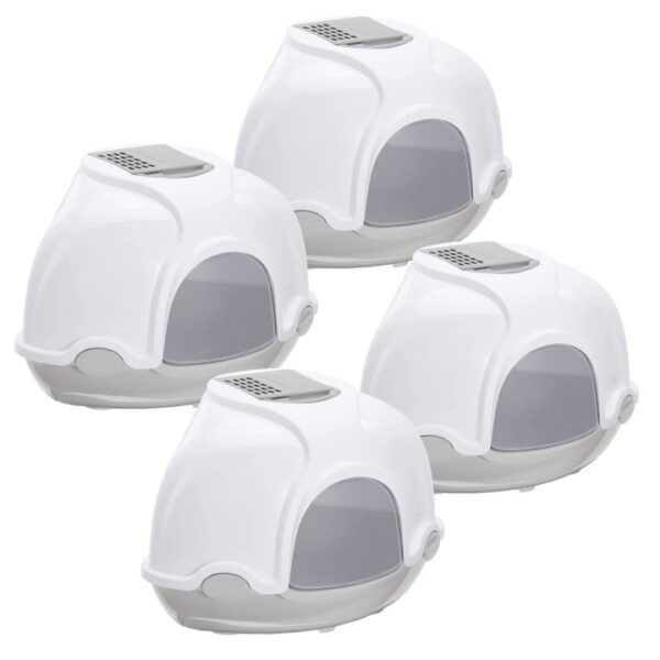 4er sparpack katzentoilette katzenklo ecktoilette mit haube