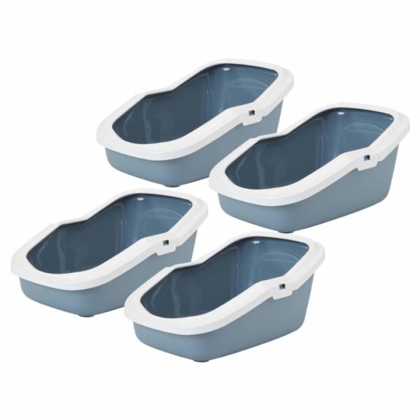 4er sparpack katzentoilette katzenklo mit rand aseo blau weiss