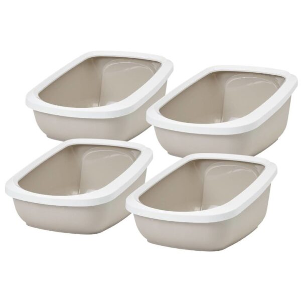 4er sparpack katzentoilette katzenklo mit rand aseo jumbo weiss beige