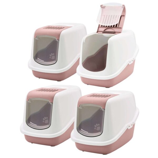 4er sparpack katzentoilette katzenklo nestor weiss rosa