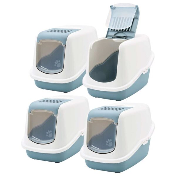 4er sparpack katzentoilette nestor haubentoilette in weiss hellblau