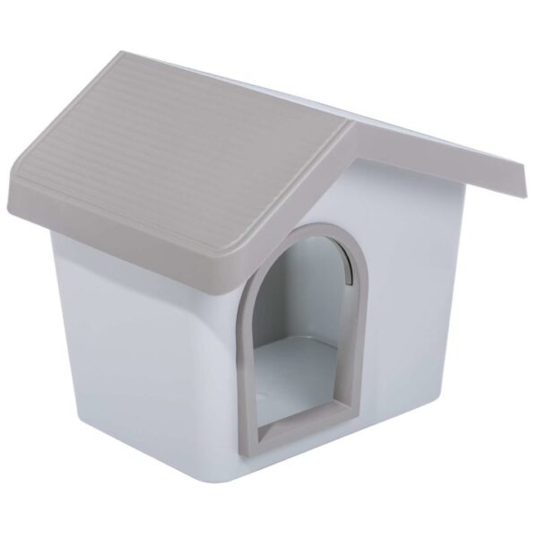 hunde und katzenhaus hundehuette aus kunststoff 53 x 45 x 47 cm beige grau