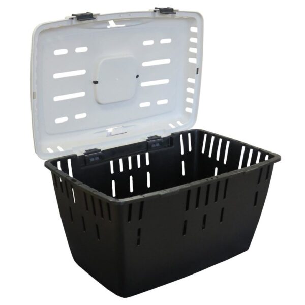 hundetransportbox katzentransportbox kleintiertransportbox dakota anthrazit weiss 55 x 37 x 33 cm