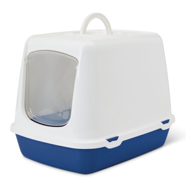 katzentoilette haubentoilette fuer katzen oscar 50 x 37 x 39 cm weiss blau