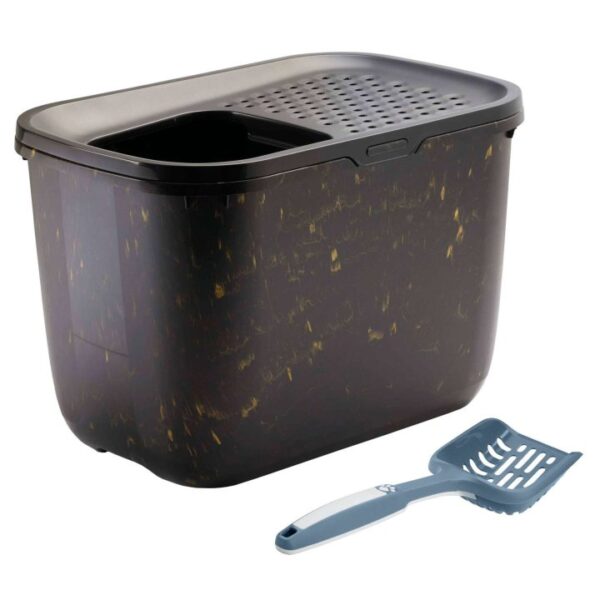 sparpack katzentoilette hop in schwarz marmor gold xxl streuschaufel