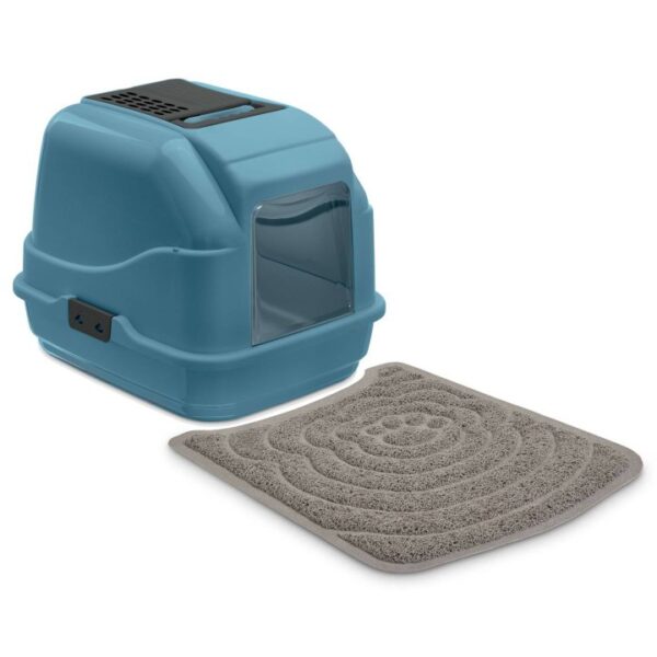 sparpack recycling katzentoilette haubentoilette easy cat blau inkl vorlegematte 50 x 40 x 40 cm