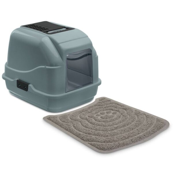 sparpack recycling katzentoilette haubentoilette easy cat grau inkl vorlegematte 50 x 40 x 40 cm