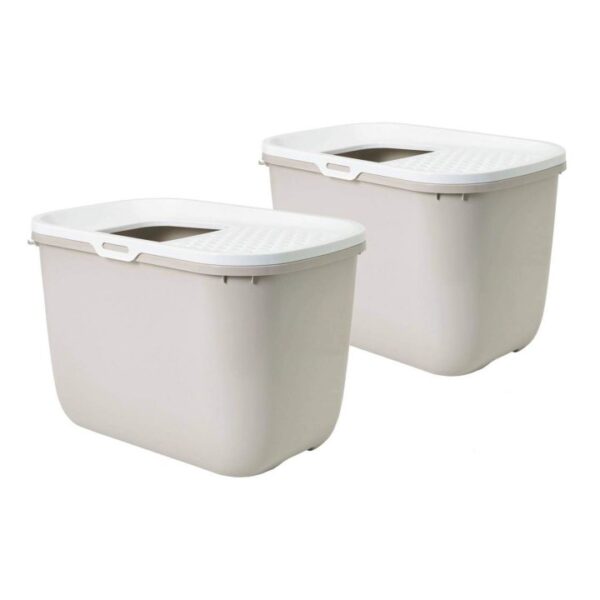 2er Sparpack Katzentoilette HOP IN Einstieg von oben beige (24,99 € pro 1 Stück)