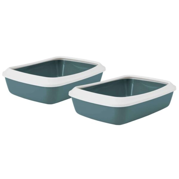 2er Sparpack Schalentoilette Katzentoilette dunkelgrün-weiss IRIZ (10,00 € pro 1 Stück)