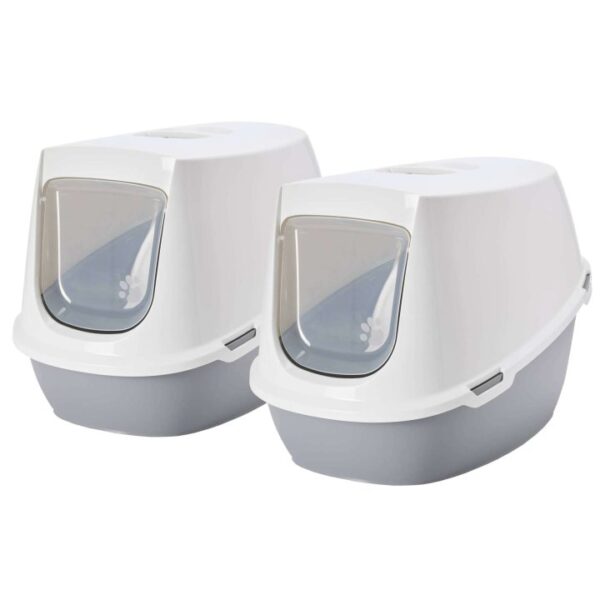 2er Sparpack XXL Katzentoilette Katzenklo Robin Jumbo weiss-grau speziell für große Katzenrassen... (22,50 € pro 1 Stück)