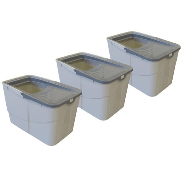 3er Sparpack Katzentoilette Katzenklo Sofia Open mit Einstieg von oben 3 x Grau (21,66 € pro 1 Stück)