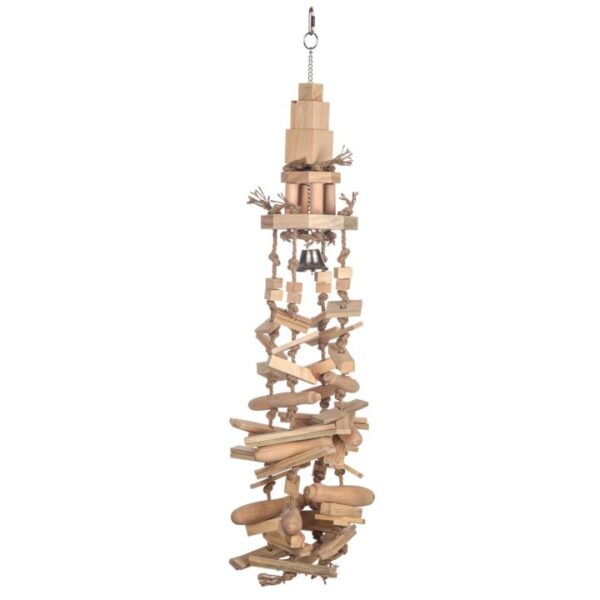 (B-WARE)Vogelspielzeug Papageienspielzeug Naturspielzeug aus Holz am Sisalseil Länge ca. 75 cm