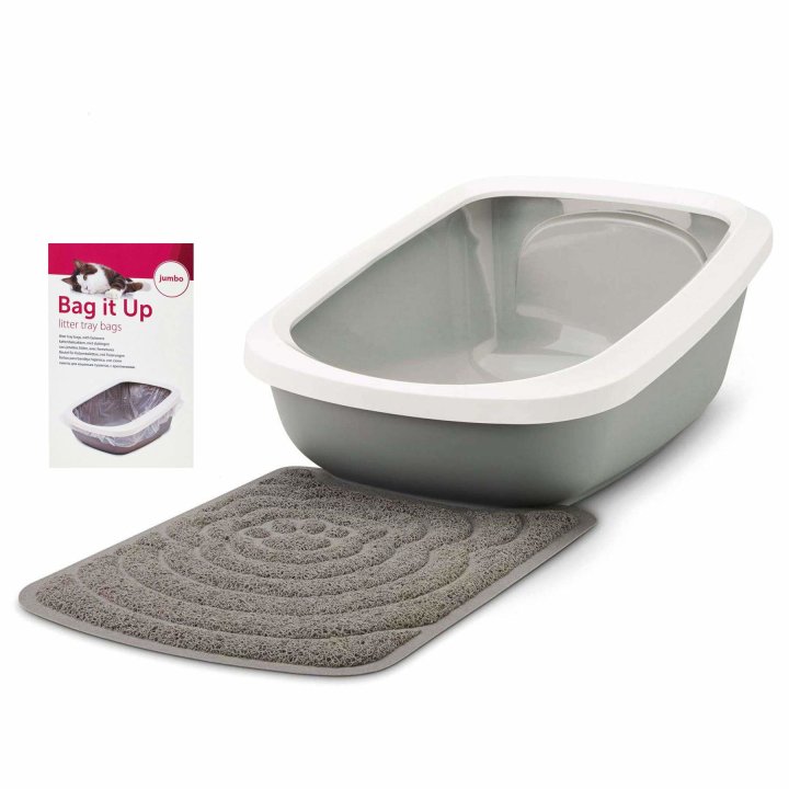 deluxe sparpack katzentoilette mit rand aseo jumbo vorlegematte beutel