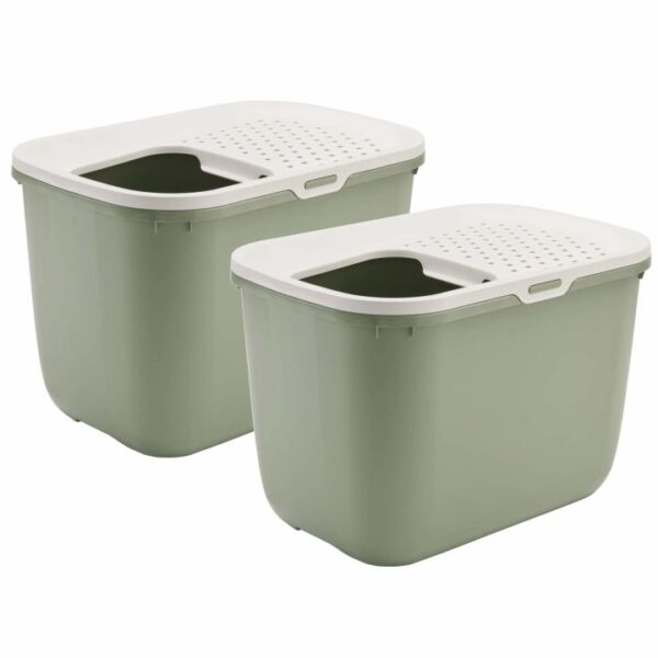 2er Sparpack Katzentoilette HOP IN Einstieg von oben hellgrün (24,99 € pro 1 Stück)