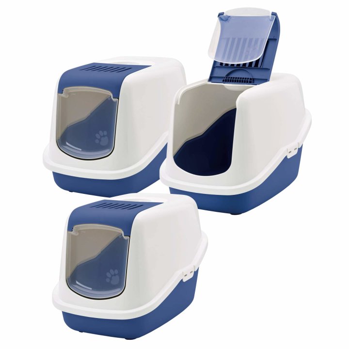 3er sparpack katzentoilette nestor haubentoilette in blau weiss 56 x 39 x 385 cm