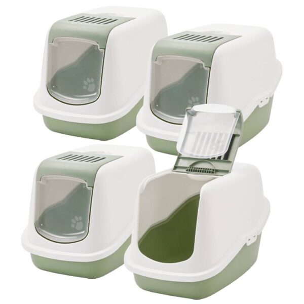 4er Sparpack Katzentoilette NESTOR Haubentoilette in hellgrün (20,00 € pro 1 Stück)