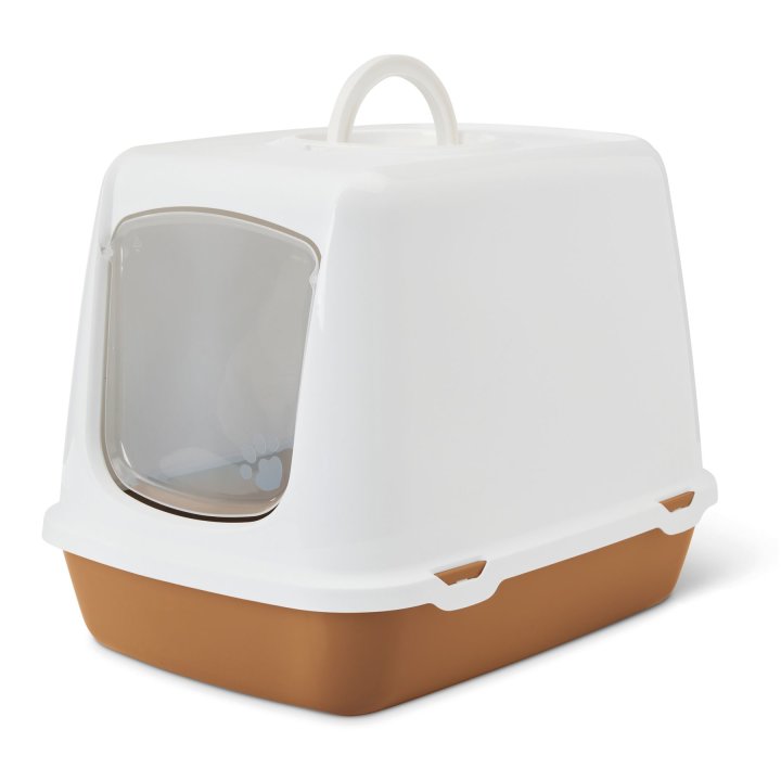 katzentoilette haubentoilette fuer katzen oscar 50 x 37 x 39 cm weiss braun