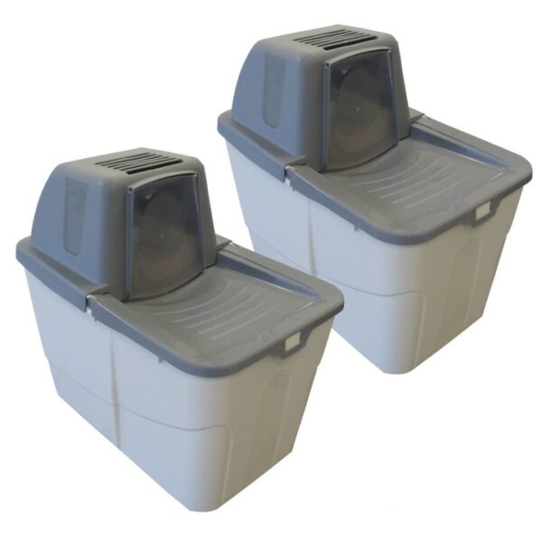 2er Sparpack Katzentoilette Katzenklo Sofia Close mit Einstieg von oben 2 x Grau (30,00 € pro 1 Stück)