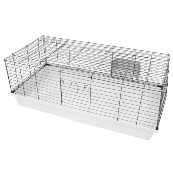 Kaninchen- und Meerschweinchenheim SAMMY 120 schwarz-lichtgrau 118,5 x 58,9 x 46 cm