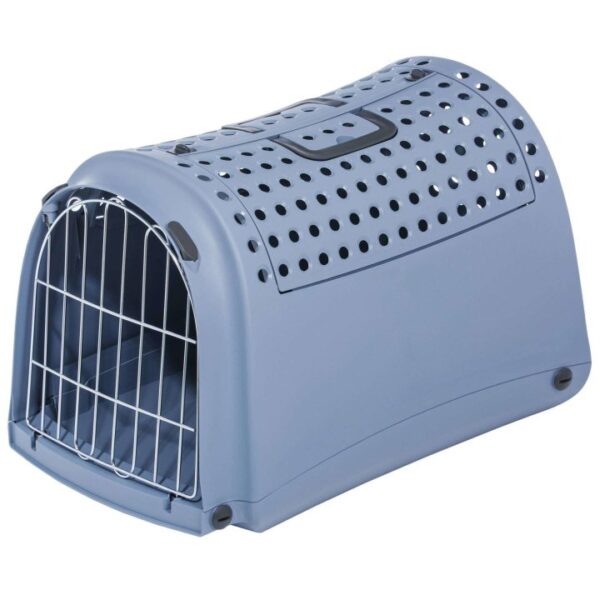 Transportbox Reisekorb für Hunde, Katzen und Kleintiere aus Kunststoff 52,5 x 32 x 34,5 cm Blau