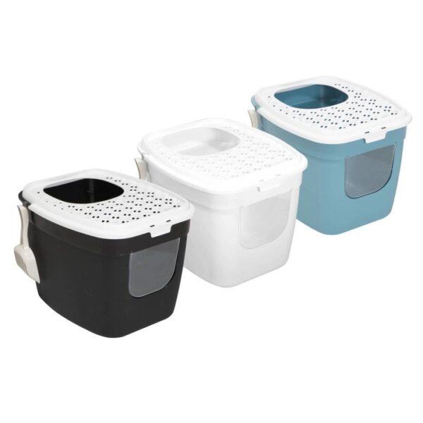 3er Sparpack Katzentoilette Katzenklo mit Einstieg vorne und oben 3 Farben gemischt (28,33 € pro 1 Stück)