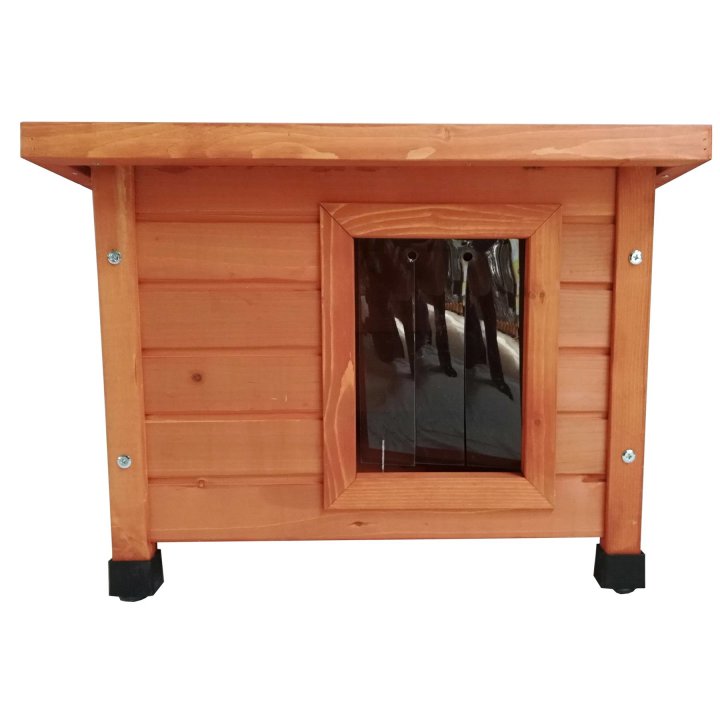 b ware outdoor katzenhaus katzenhoele katzenhuette mit schwingtuer aus lamellen 57 x 45 x 43 cm braun