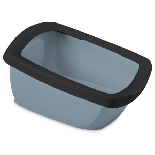 Katzentoilette Schalentoilette Katzenklo mit abnehmbarem Rand blau-schwarz 65 x 47 x 33 cm