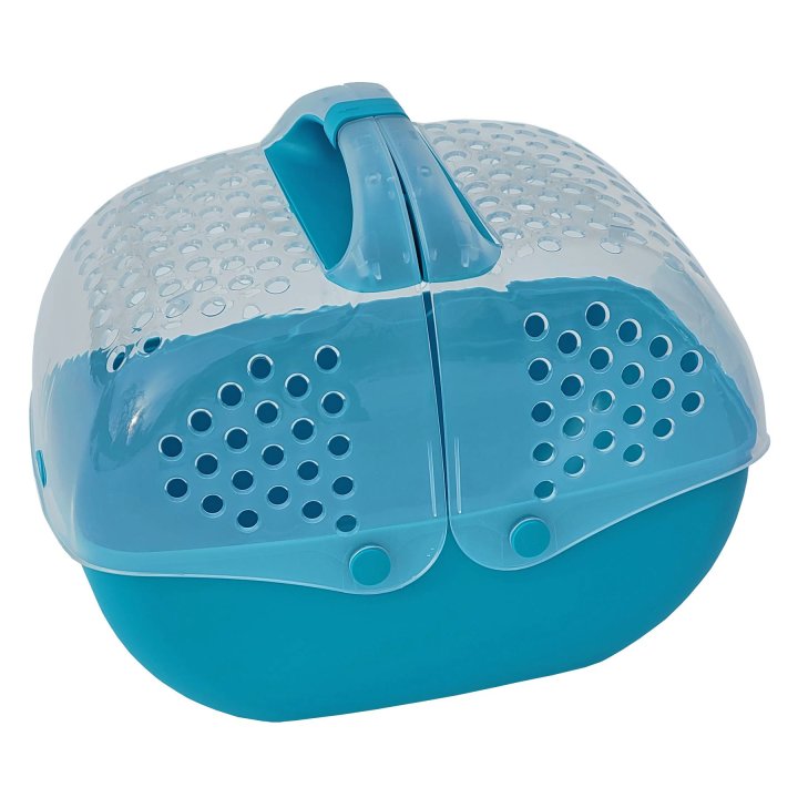 transportbox fuer kleintiere wie meerschweinchen kaninchen usw 36 x 25 x 29 cm blau